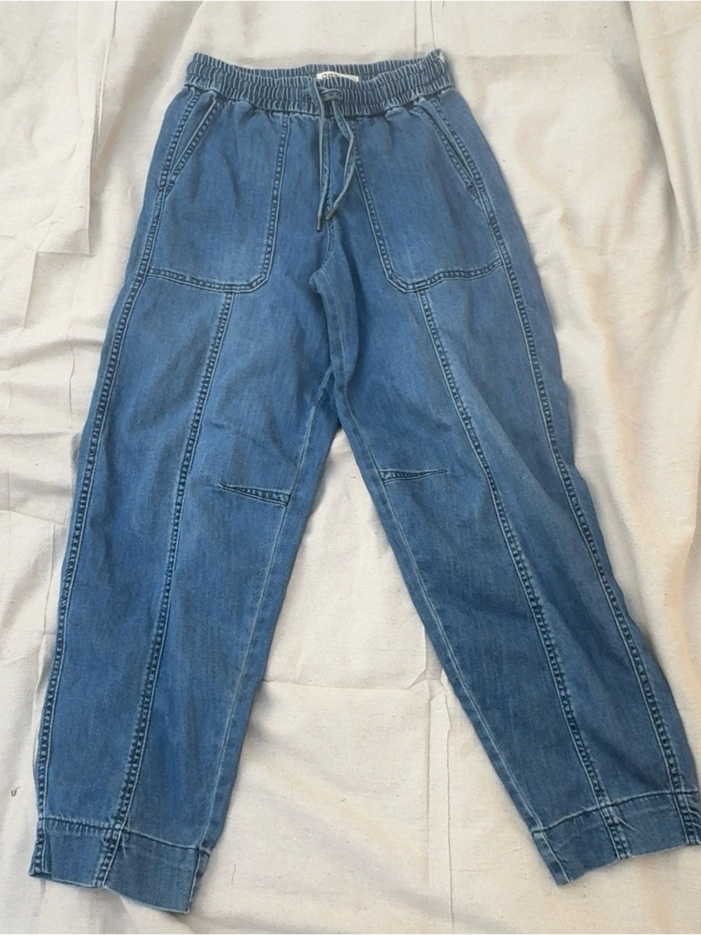 OAT New York Cloud Luxe Denim Utility Pants NWT Size 2/26 Blue